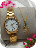 Casio Quartz wristwatch and a gold necklace